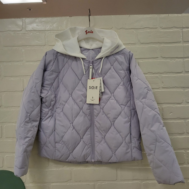 소이 X23W0151 따뜻한가벼운보라패딩예쁜경량점퍼. 물결초경량가벼운점퍼