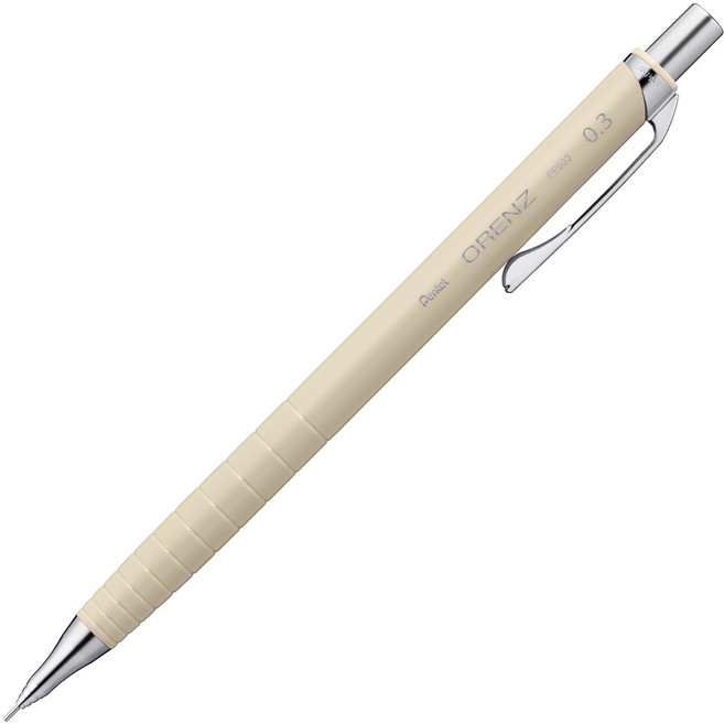 Pentel 飛龍文具 ORENZ ONE KNOCK 標準型自動鉛筆 米色 祝 PP502, 1個, 0.3mm