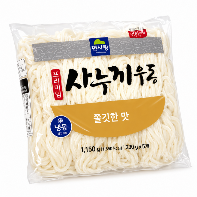 면사랑 사누끼우동면 쫄깃한 230g 5개 8개 국수, 1g