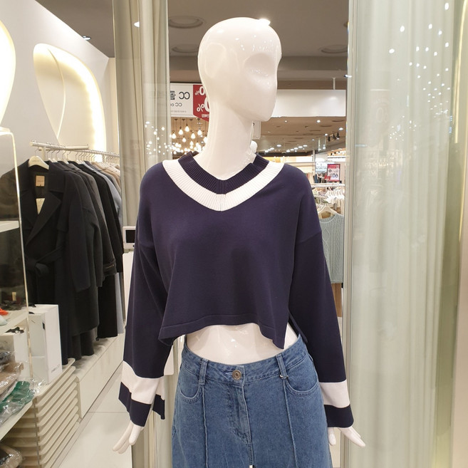 씨씨콜렉트(인기) V넥 크롭니트 C211KSK007 NC아울렛