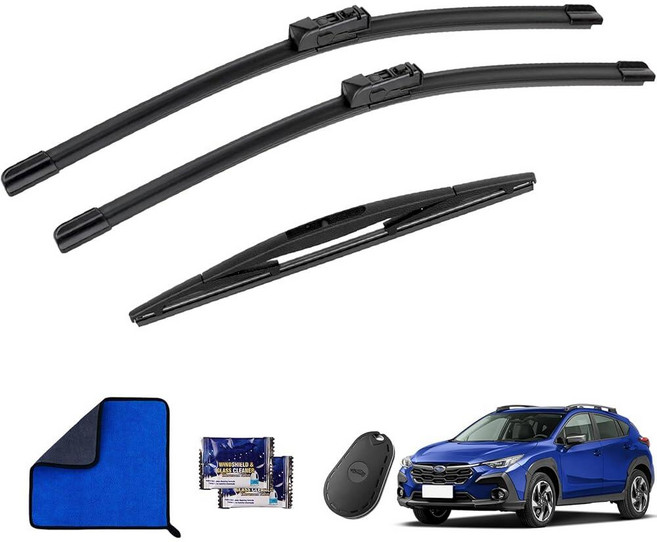 Blshwez 66cm(26인치) 40.6cm(16인치) 30.5cm(12인치) 와이퍼 블레이드 세트 선물 3개 포함 OEM 적합 스바루 임프레자 2017-2023/스바루, Blshwez 66cm(26인치) 40.6cm(16인치