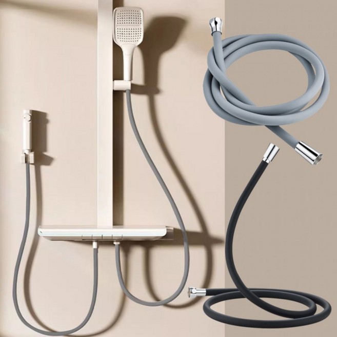 벅벅 실리콘황동샤워호스2M 욕실화장실 샤워호스 실리콘샤워호스, 블랙, 블랙, 2m