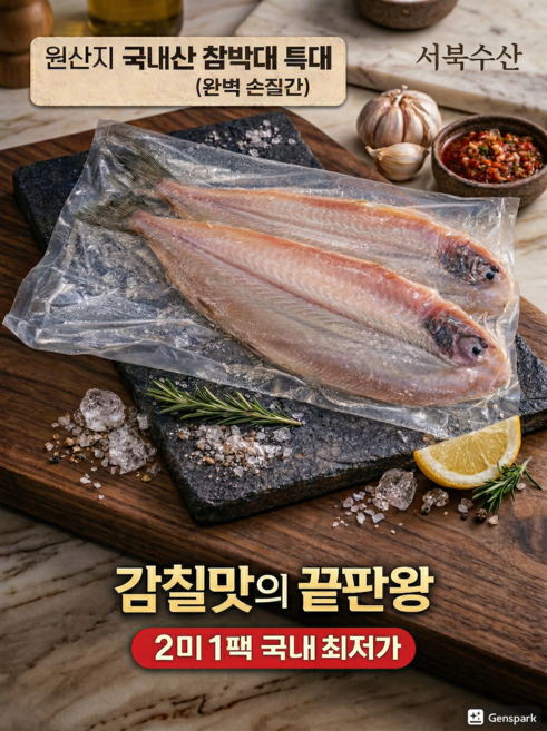 [국내산] 가정용 제수용 반건조 참박대 특대 4미 [ 1미 - 40cm내외 ] 서북수산, 1개, 840g