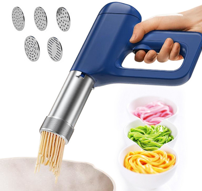 Nicshico 핸디형 다기능 자동제면기 가정용 국수제조기 휴대 자동 면 뽑는 기계 세트, NL240112-AS