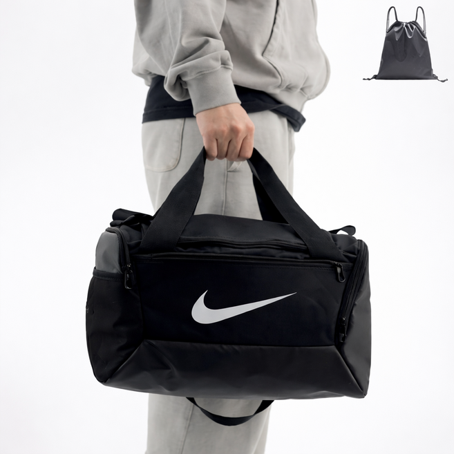 나이키 브라질리아 더플백 운동 헬스 축구 가방 (보조가방), 1개, 블랙