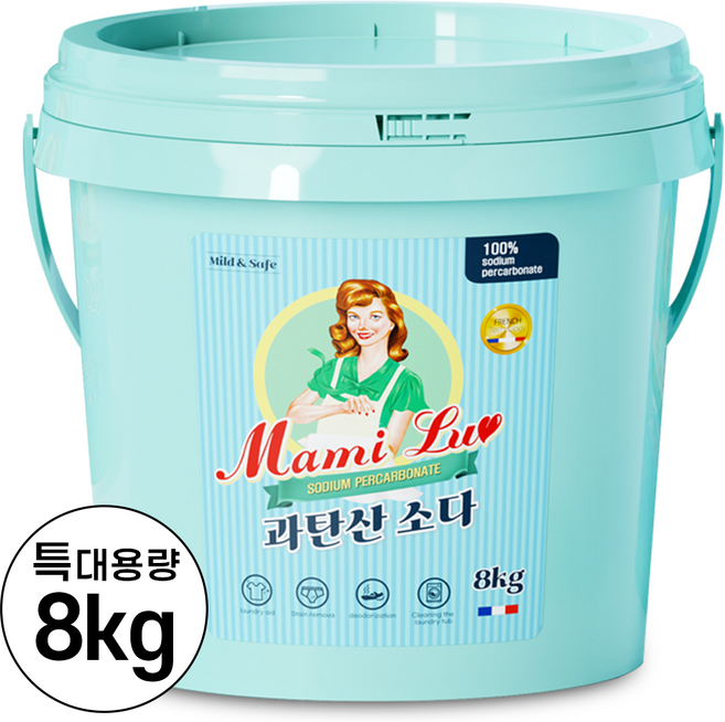 맘스럽 과탄산소다 버킷 초대용량 프리미엄 1등급원료 산소계표백제, 8kg, 1개