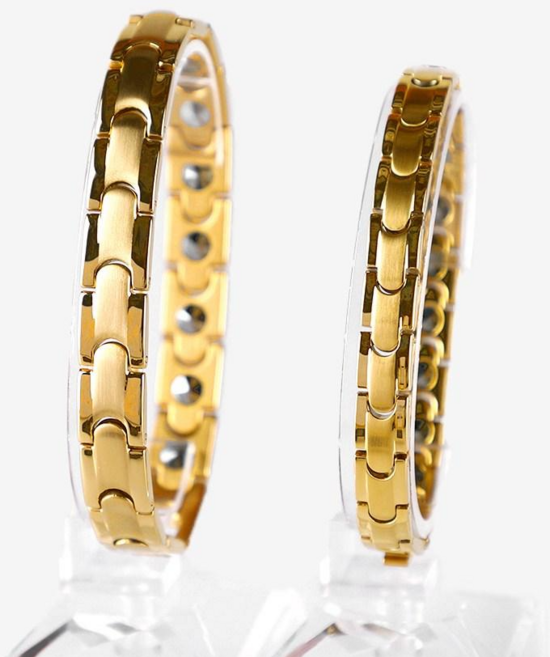 진주모아 99.9998% 오리지널 골드 게르마늄 건강팔찌 남성 + 여성, 1세트