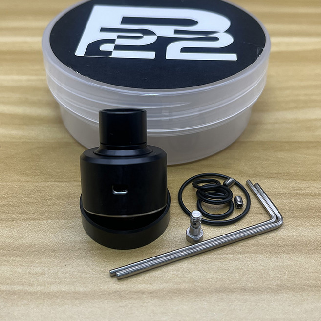 Monarchy P22 RDA Vape 분무기 316ss 재구성 가능한 드립 듀얼 코일 rda 탱크(BF 핀 Squonks 링 포함), 02 black, 01 rda-coils-cottons
