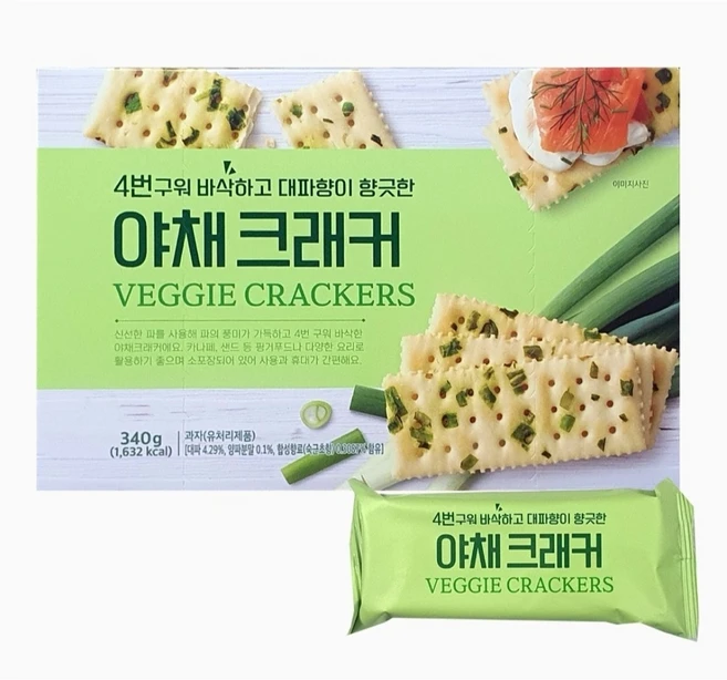 대파향 야채 크래커, 2개, 340g - 쿠팡