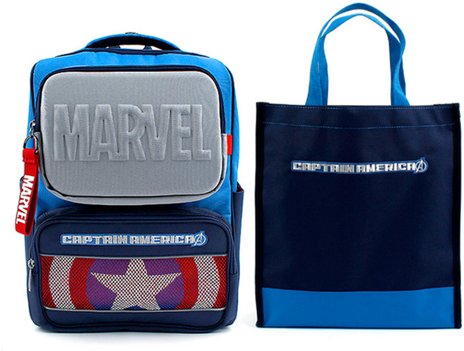 초등학교 저학년 학생 남아 마블 캡틴아메리카 경량 책가방세트 책가방 신발주머니 세트 아동 어린이 신학기 입학 선물