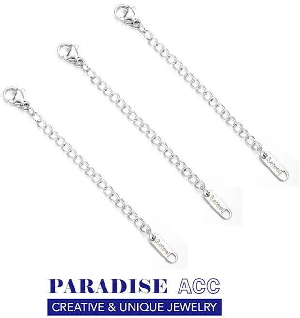 PARADISE 鈦鋼延長鏈 項鍊 鍊子 加長鍊 金屬織鏈 彈簧扣鍊 316L醫療鋼 尾鏈