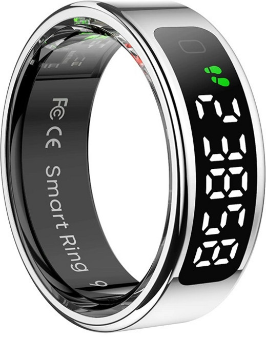 스마트 링 방수 블루투스 반지 밴드 디스플레이 컨트롤 호환 안드로이드 애플은 한글 앱 웨어러블 기기를 지원합니다., 실버, 10번