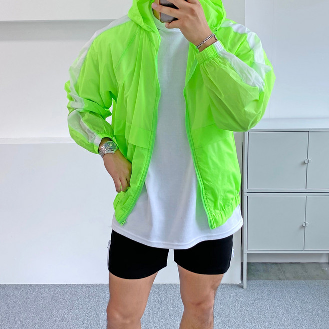 빠델 남여 경량 라인 트랙 집업 비치웨어 윈드브레이커 후드점퍼