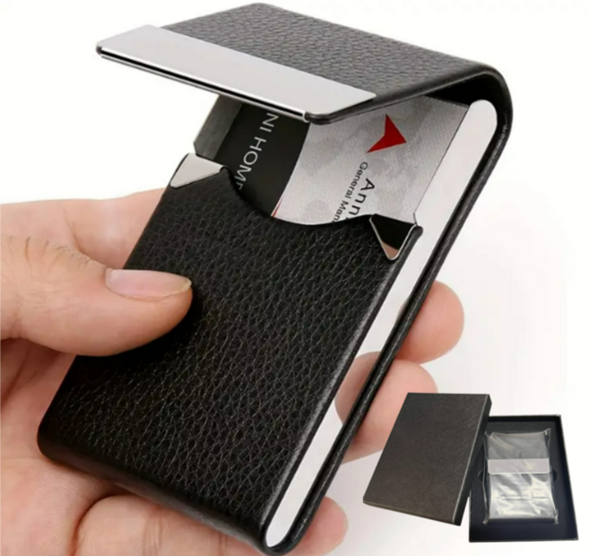 빌픽 고급 가죽 명함 지갑 케이스