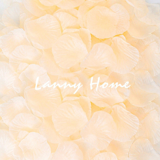 Lanny Home 仿真玫瑰花瓣 婚禮佈置求婚浪漫裝飾, 13 香檳色, 1個