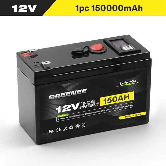 12V 150Ah 리튬 LiFePO4 딥 사이클 배터리 4000+ 사이클 충전식 배터리 태양광/풍력용 리튬 철 인산염, 02 lifepo4 12v 150Ah