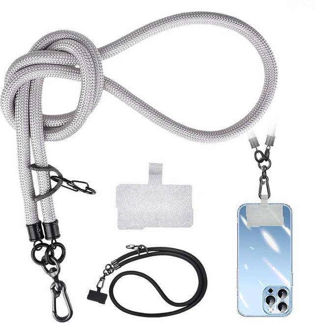 핸드폰 스트랩 길이조절 목걸이 줄 휴대폰 숄더 편하게끈 소매치기방지 핸드폰줄, GRAY, 1개