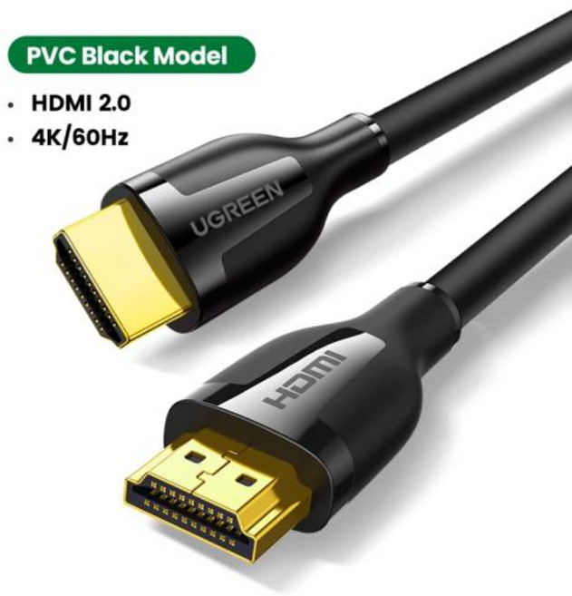 UGREEN-HDMI 케이블 60Hz HDMI 2.0 RTX 3080 PS4 Xbox 분배기 Aux 이더넷 4K 3D, [02] 1m, 1개