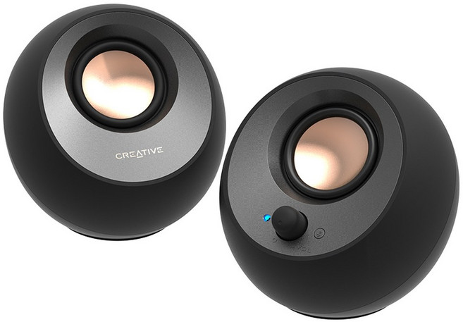 크리 에이 티브 페블 V3 무선 블루투스 스피커 및 데스크탑 2.0 미니 PC 노트북 액세서리, 02 Pebble V3, 블랙