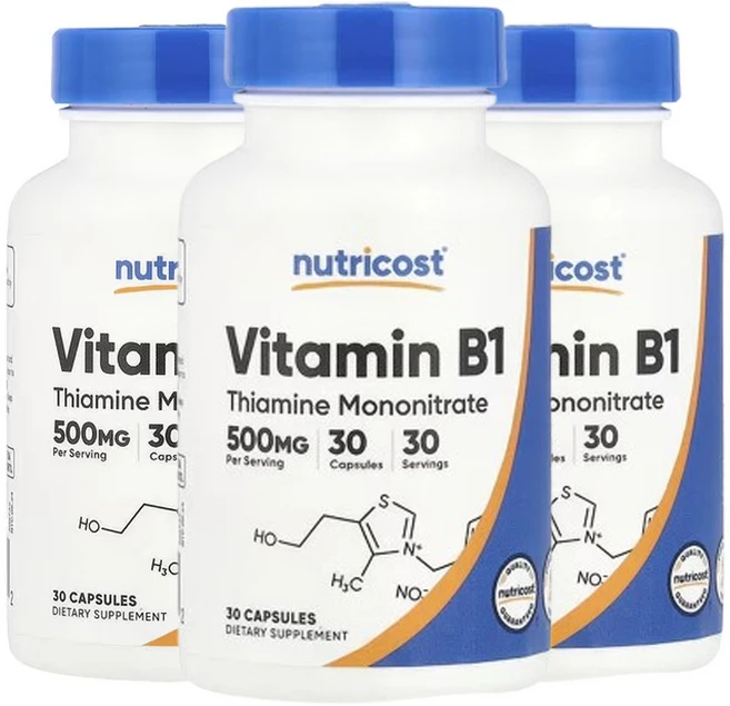 뉴트리코스트 비타민 B1 500mg, 3개, 30정 - 쿠팡
