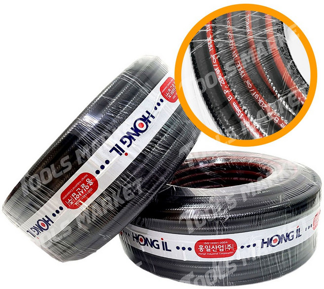 흑편사호스 16x100M 검정호스 물호스 내압 농업용, 1개