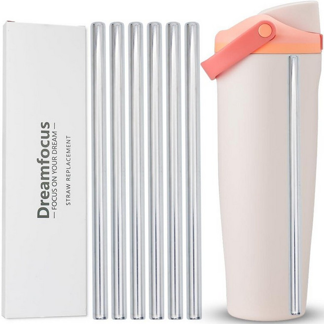 Dreamfocus Owala FreeSip Sway 용 금속 빨대 교체용 스테인리스 스틸 1.2L(40온스), 40 oz