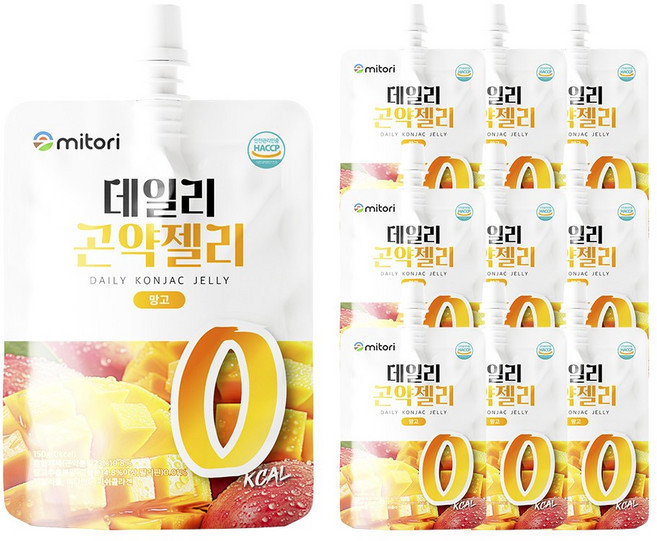 미토리 데일리 곤약젤리 0칼로리 망고맛, 10개, 150g