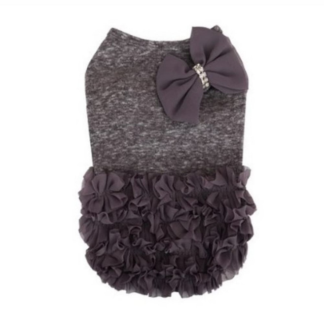 럭셔리 프릴드 드레스 DR194 (그레이), S, 1개