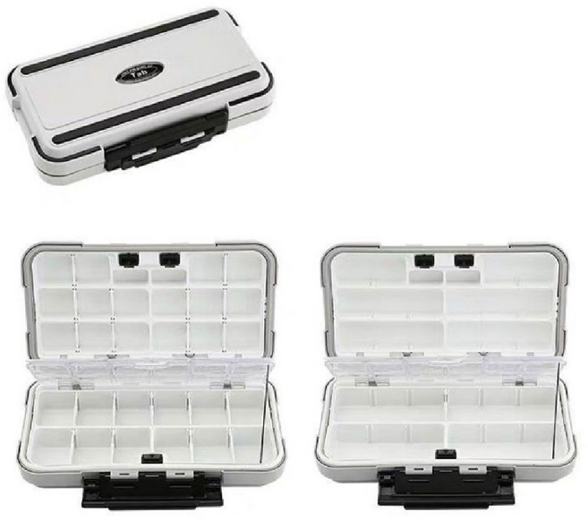 리브온 낚시 태클박스 칸막이 조절 루어 미끼 소품 수납 낚시통, 블랙, 1개