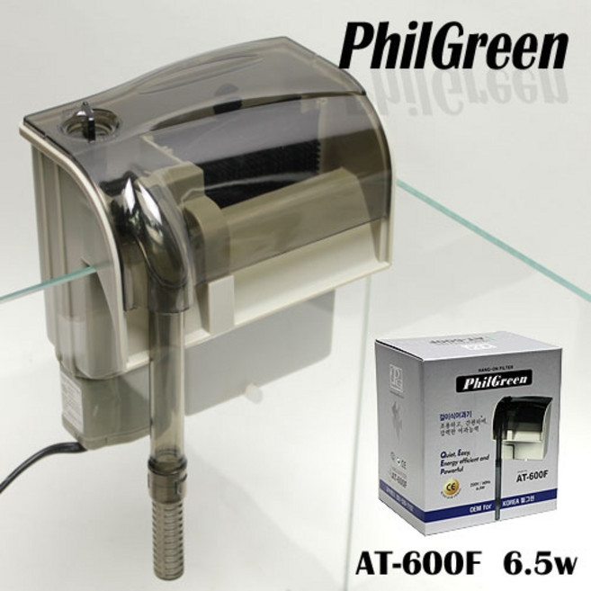 필그린 걸이식 여과기 AT-600F 행언 6.5W 수족관관상어용품, 1개