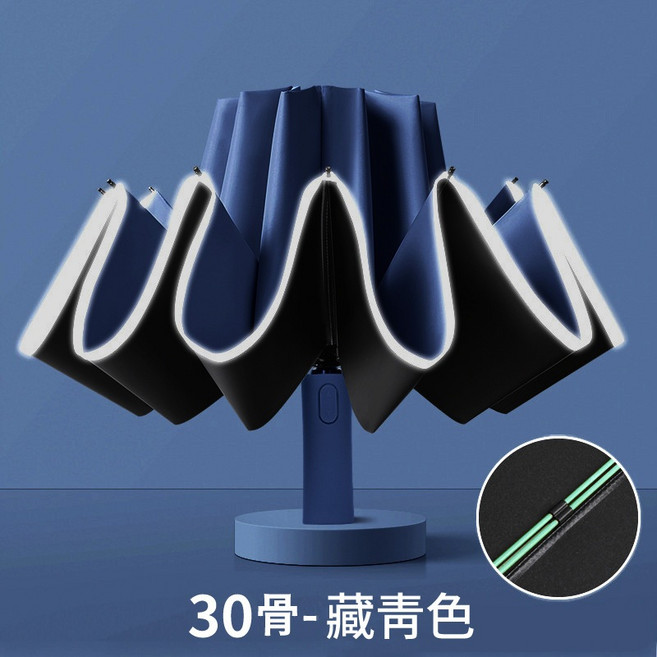 30骨反向傘 曜石黑 自動折疊傘