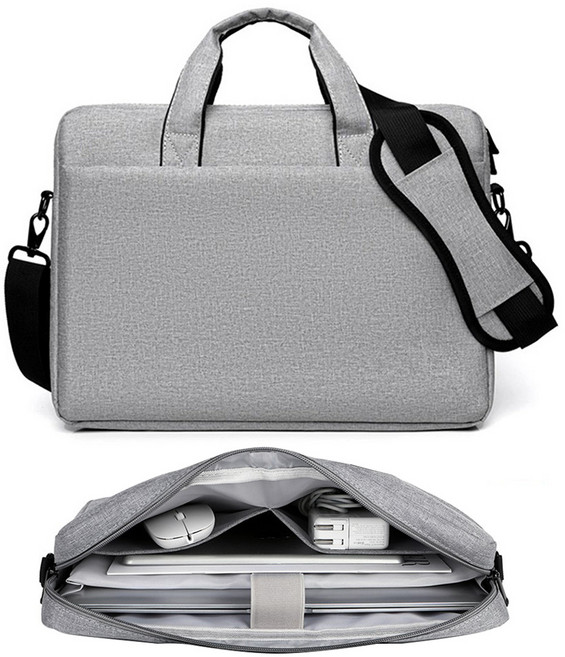 뷰씨 대용량 멀티백 패브릭 방수 노트북 직장인 대학생 크로스백 가방, 그레이, 1개