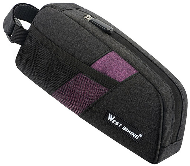 시그니처베이지 로드 자전거 탑튜브 프레임 가방 YPZ429, 1개, 블랙퍼플
