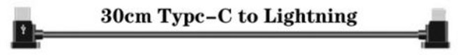 RC-N1 케이블 마이크로 USB C타입 라이트닝 DJI 미니 3 프로 매빅 3 미니 2 매빅 에어 2 에어 2S 매빅 2 드론 컨트롤러 액세서리, [04]30cm C to Lightning, 4) 30cm C to Lightning, 1개