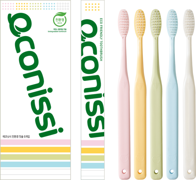 에코닛시 성인 칫솔 5개입 생분해 친환경 칫솔대 미세모 국산 제로웨이스트, 1개