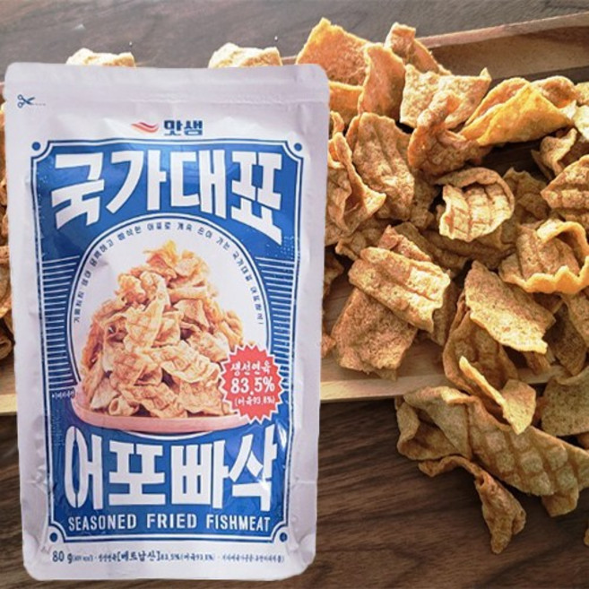 국가대표 어포 빠삭 빠사삭 빠삭이 맛샘 쥐포 간식 80g 1봉, 1개