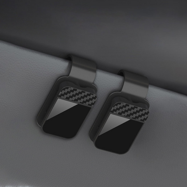 차량용 안경집 자동차 선글라스 안경집 자동차 실내 수납 용품, 2개, 블랙