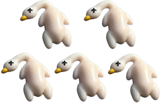 알리오마켓 UV 자외선 색이 변하는 오리 키링 차키 열쇠고리, 화이트, 5개