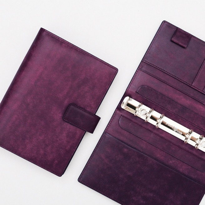 2026 마뜨 푸에블로 베지터블 소가죽 프리미엄 b6 40절 올해 만년 업무 가죽 6공 다이어리 커버 (속지포함), 퍼플D77404