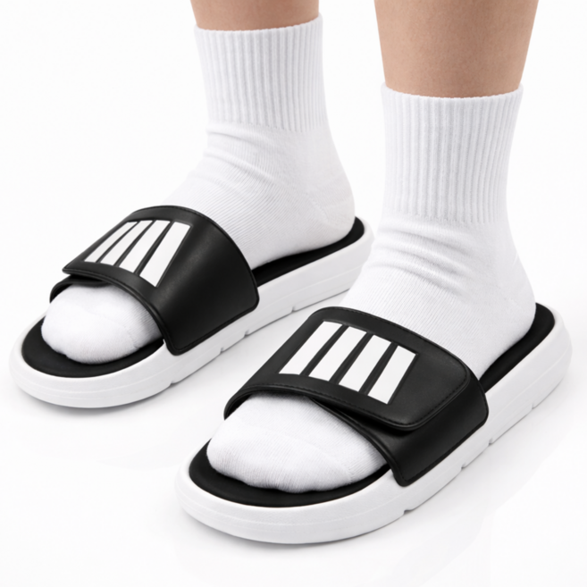 더보누르 발편한 남녀공용 이중쿠션 벨크로 슬리퍼