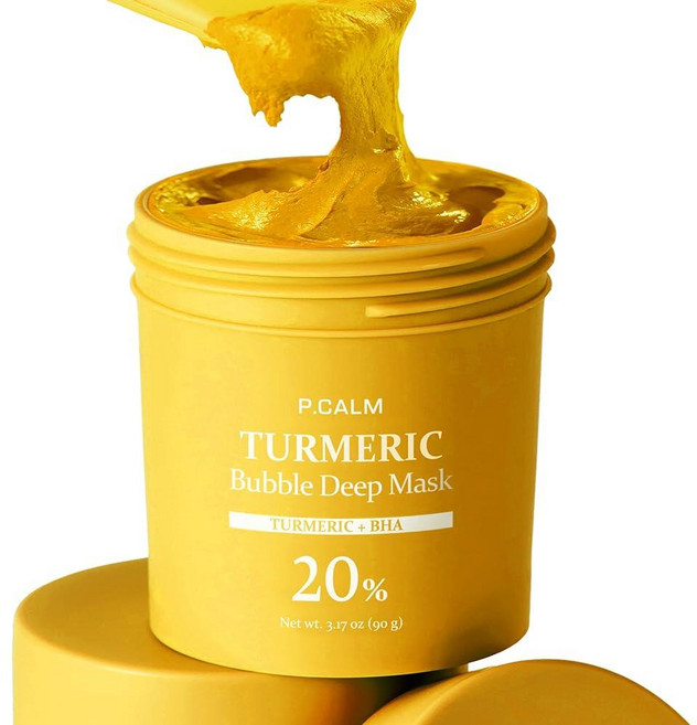 P.CALM 피캄 홀리 바질 버블 딥 마스크 90g, Turmeric