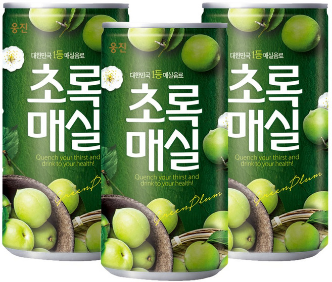 초록매실 180ml 30캔 3박스, 90개