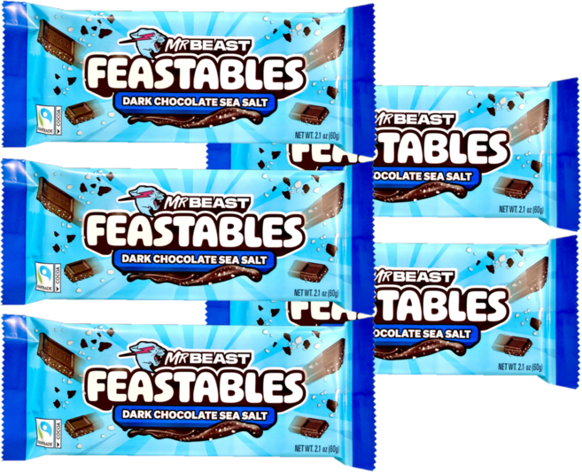 미스터비스트 피스터블 다크 초콜릿 씨쏠트 60g 무가당, 5개