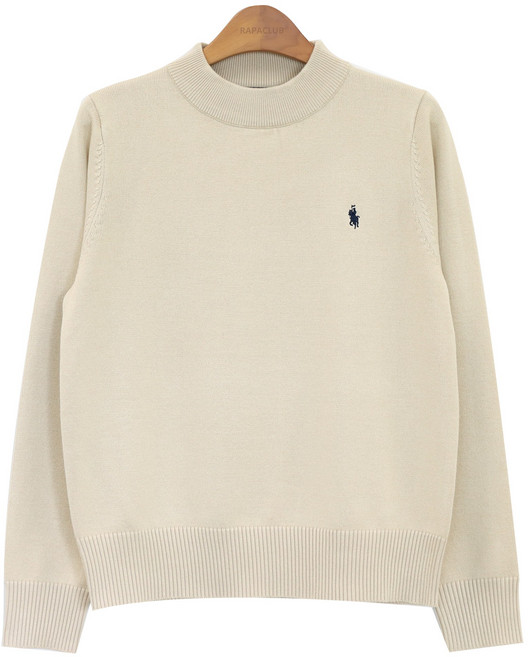 라파클럽 여성 베이직 반폴라 긴팔 니트 스웨터