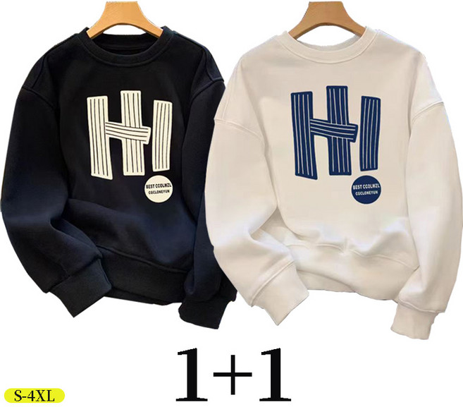 SELEAD 남성 봄 가을 라운드넥 맨투맨 캐주얼 루즈핏 긴팔티 간절기 남성복 티셔츠 여성 긴팔 순면 티 1+1