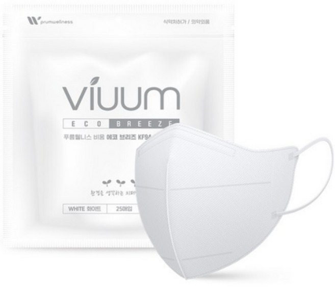 푸름웰니스 KF94 비움 에코브리즈 새부리형 마스크 대형 100매, 25개입, 8개, 화이트