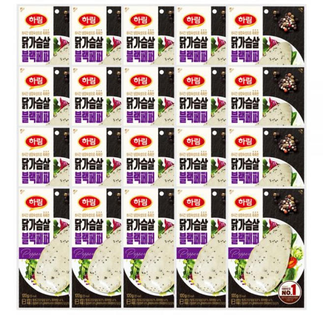 하림 닭가슴살 블랙페퍼 오리지널 100g 20봉 닭터 슬라이스 수비드 훈제 모음 [], 닭터 냉동 스테이크 각 5봉씩 혼합 20봉