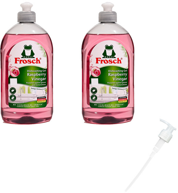 프로쉬 주방세제 라즈베리+라즈베리+전용펌프 2개세트 독일 세제, 1세트, 500ml