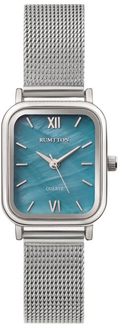 럼튼 하버 블루 자개시계 여자메쉬 워치 실버