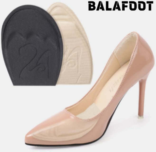 발아풋 신발 클때 앞꿈치 쿠션 패드 앞굼치 깔창 발바닥 큰신발 사이즈 줄이기 여성 구두 스니커즈 로퍼 하이힐 축소 조절 앞발바닥 조정 실리콘 깔개 패치 키트 블랙 베이지